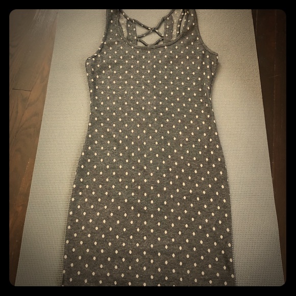 Wet Seal Dresses & Skirts - 💜Wet Seal gray polka dot bodycon dress💜